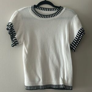 Double ruffle sleeve sweater shirt